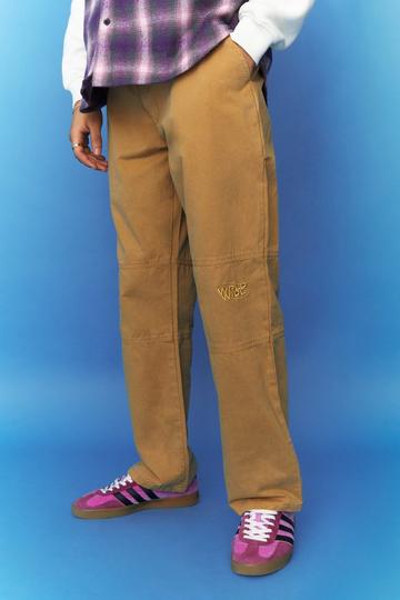 Fixed Waist Relaxed Fit Pants tan