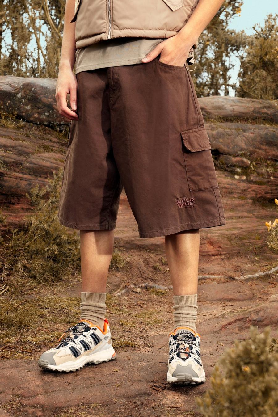 Chocolate brown Fixed Waist Parachute Cargo Short image number 1