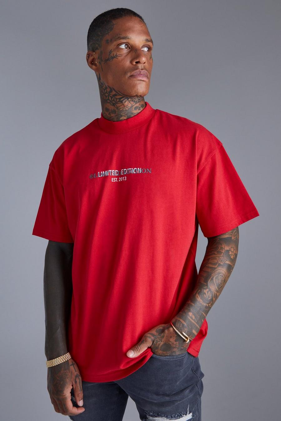 Red  Oversized Limited Heavyweight T-shirt image number 1