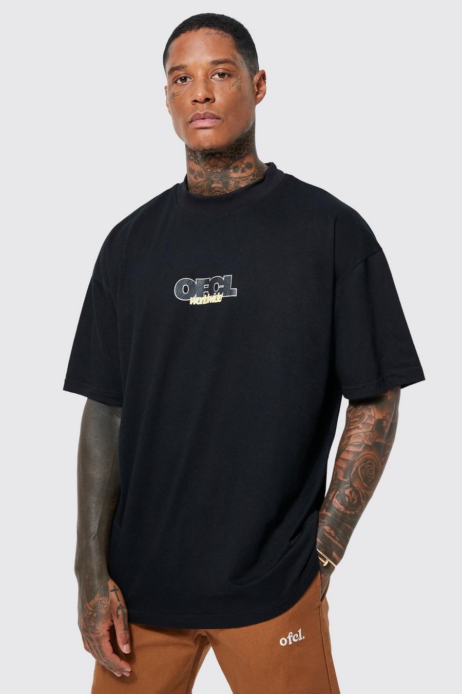 Black Ofcl Oversized Extended Neck  T-shirt image number 1