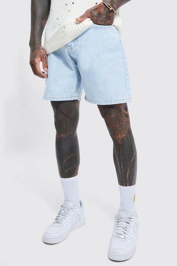Relaxed Fit Rigid Denim Shorts ice blue