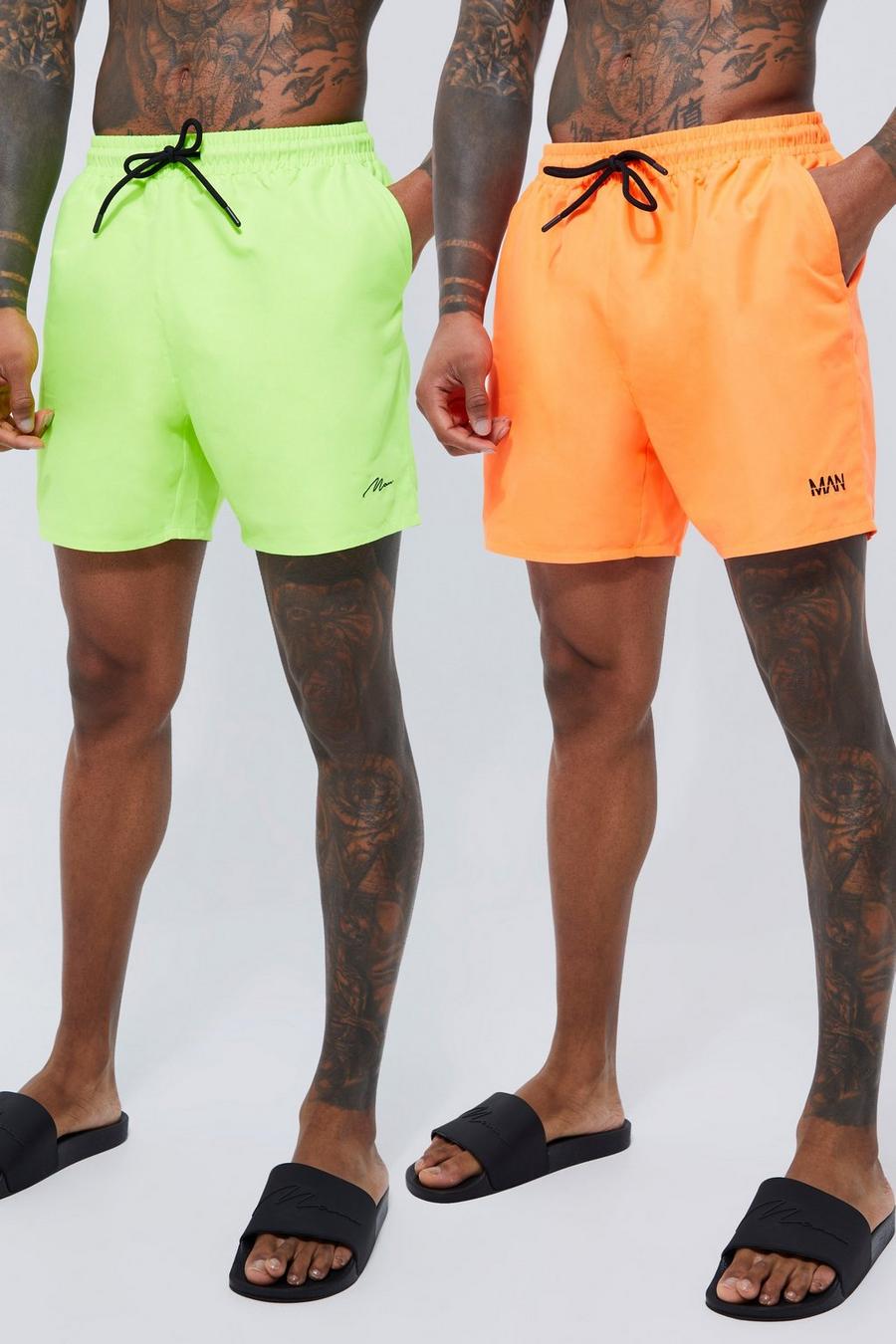 Lot de 2 shorts de bain mi-longs à logo , Multi image number 1