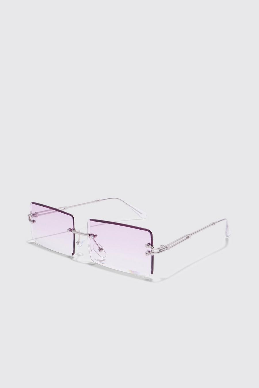 Silver Rectangle Ombre Sunglasses image number 1