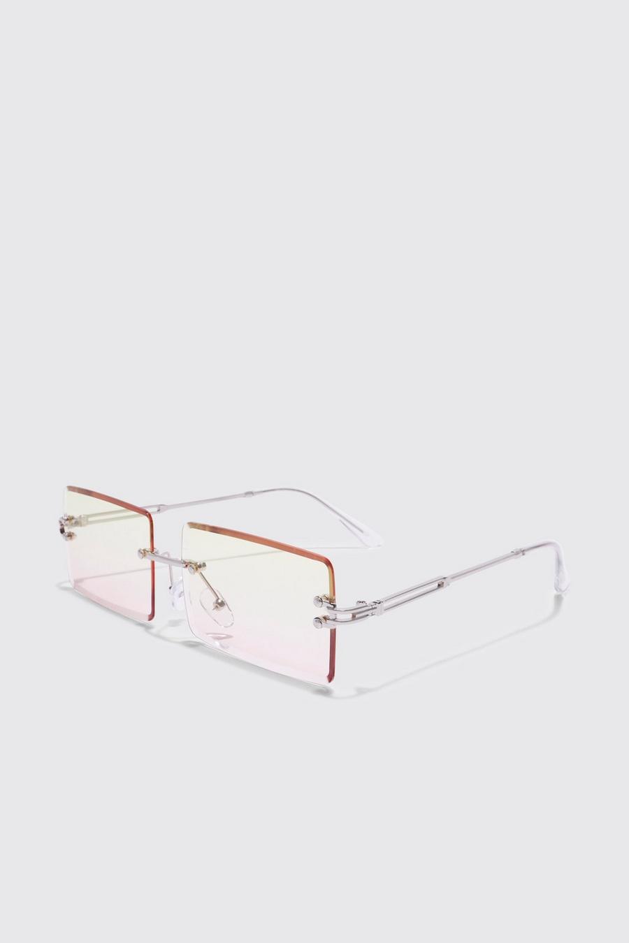 Silver Rectangle Ombre Sunglasses