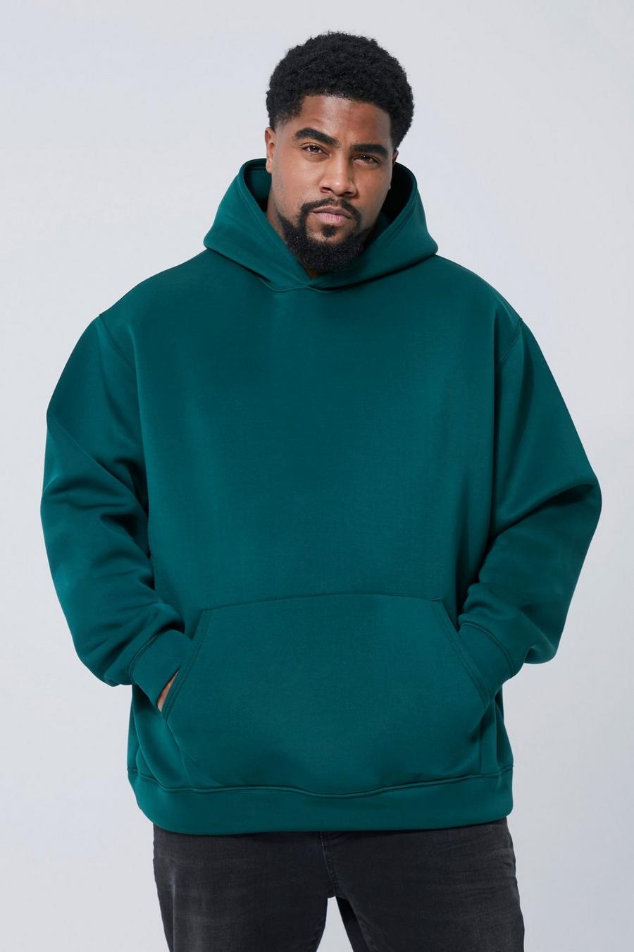 Forest green Plus Oversized Bonded Scuba Hoodie