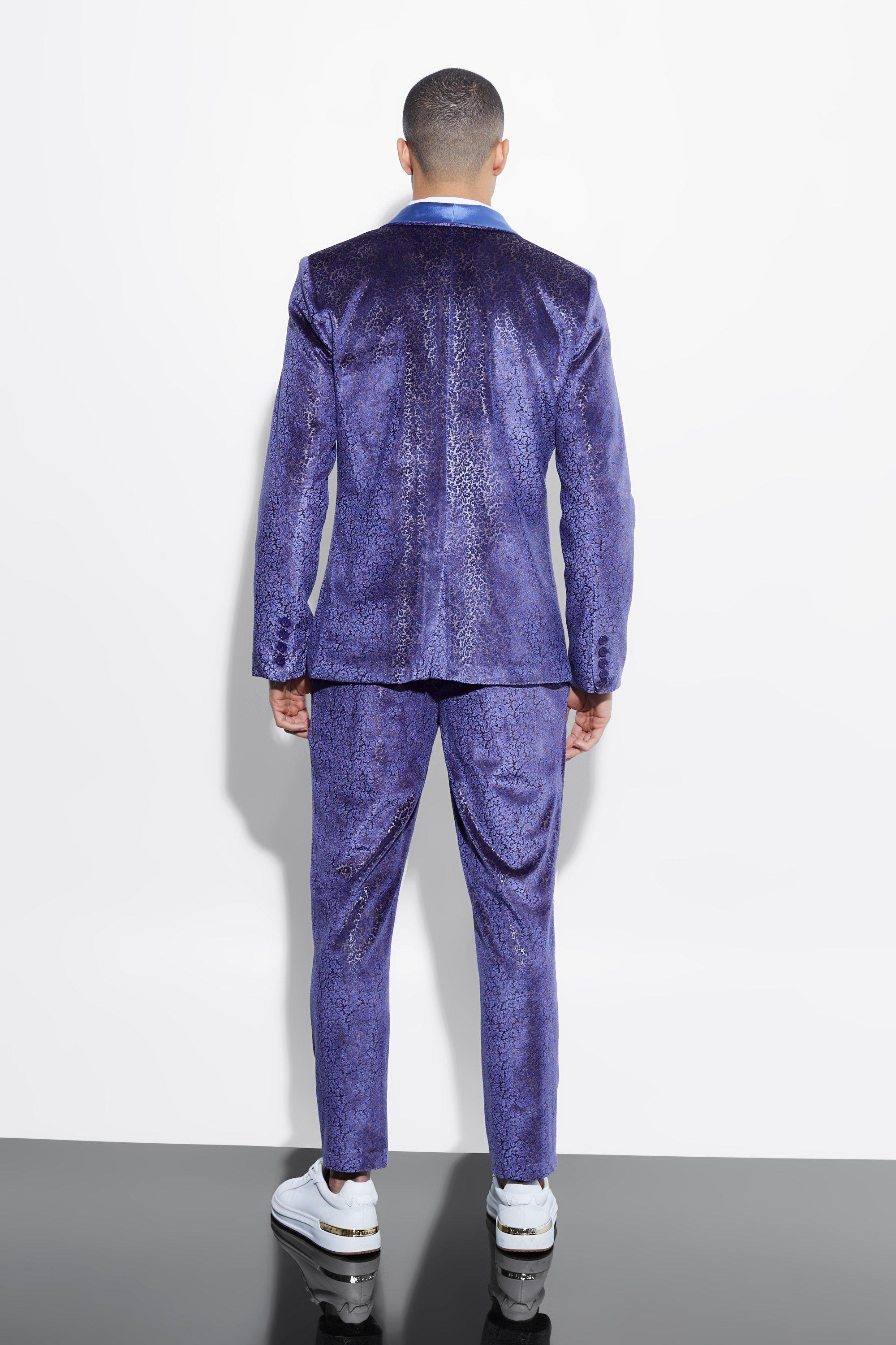 Slim Baroque Velour Suit Jacket