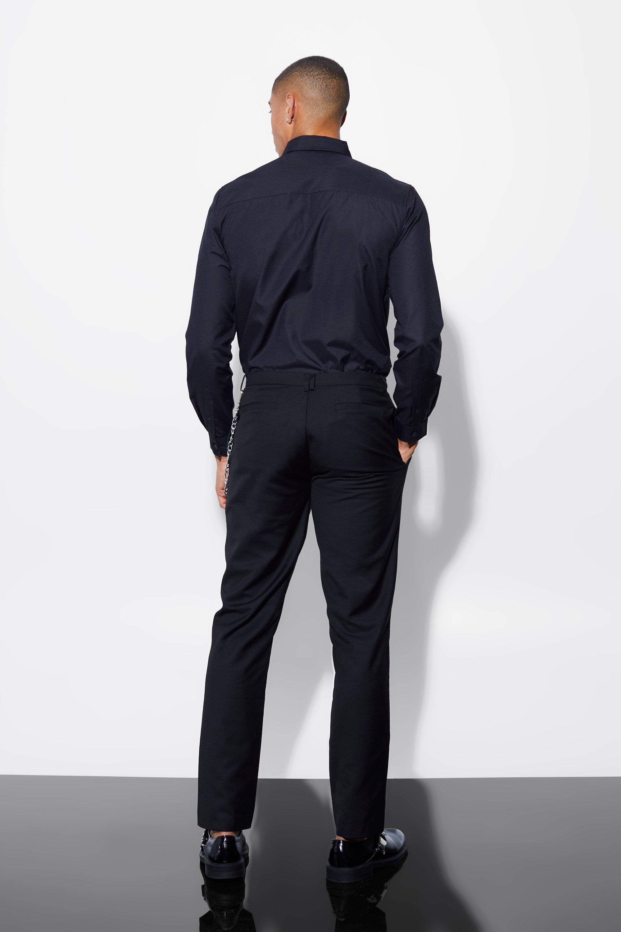 Slim Side Panel Suit Trousers