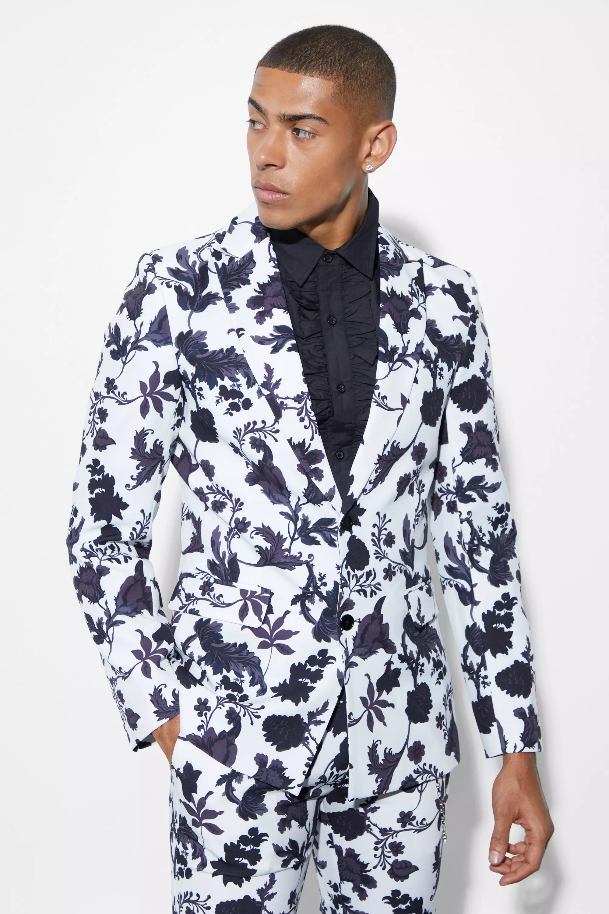 Bar III Men's Slim-Fit Floral-Print Suit Jacket, Created, 57% OFF