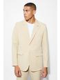 Beige Relaxed Fit Single Breasted Suit Jacket