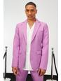 Purple Skinny Fit Single Breasted Suit Jacket