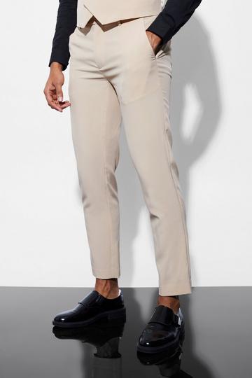 Skinny Crop Suit Pants nude