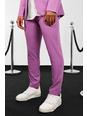 Purple Skinny Fit Crop Suit Trousers