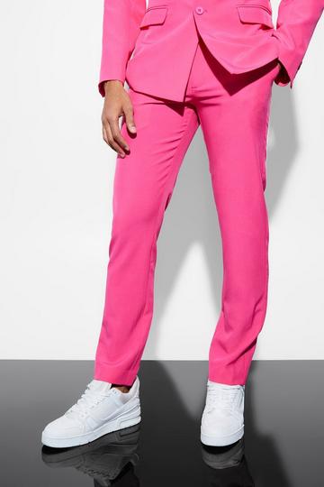 Fuchsia Pink Slim Fit Suit Trousers