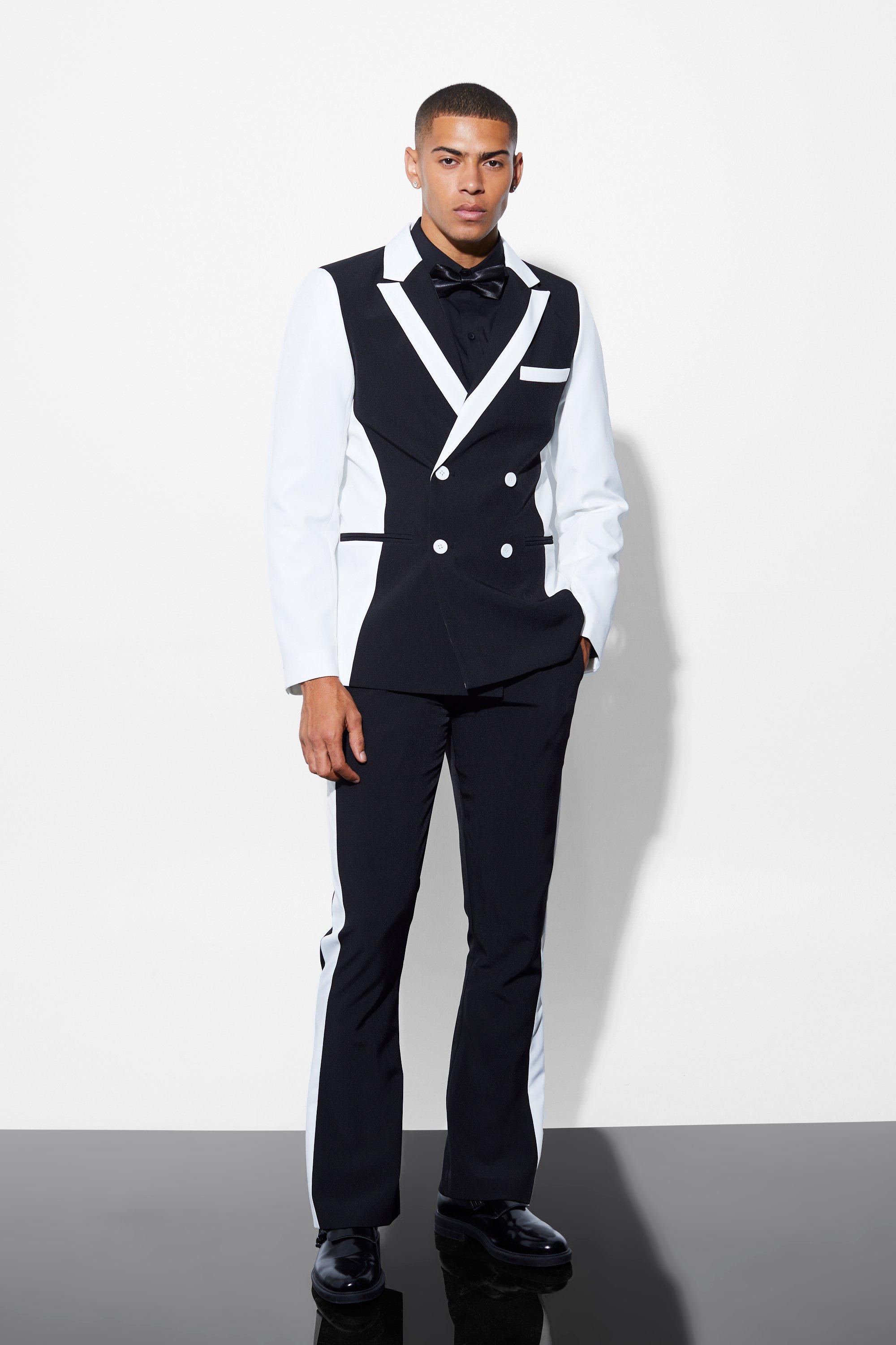 Flare Leg Side Panel Suit Trousers