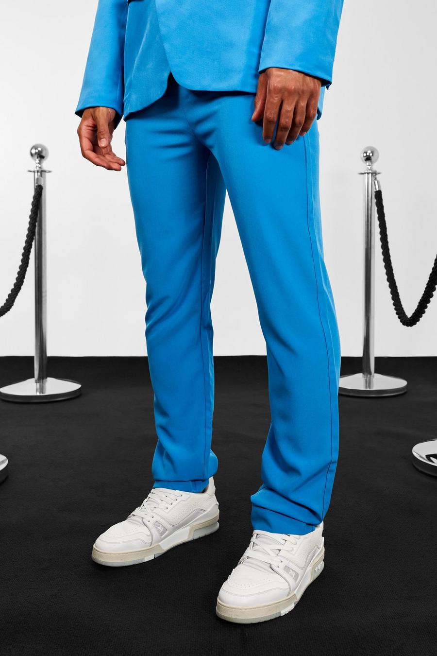 Blue Straight Leg Suit Trousers image number 1