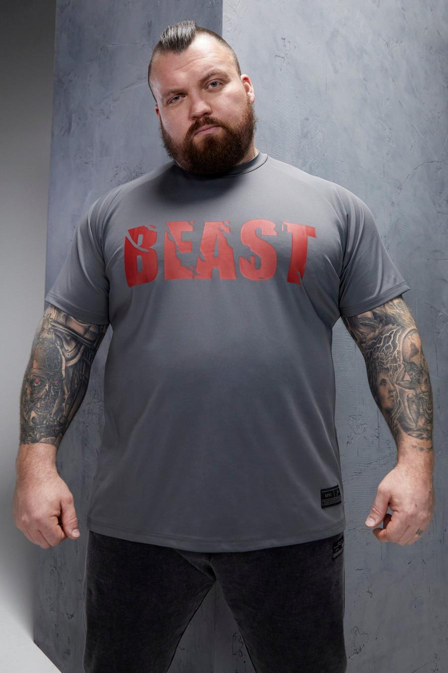 Charcoal Man Active Raglan Beast Performance T-Shirt  image number 1