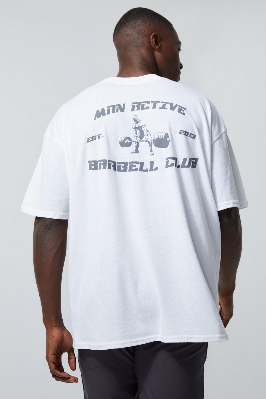 White Man Active Barbell Club Oversized T-shirt image number 1