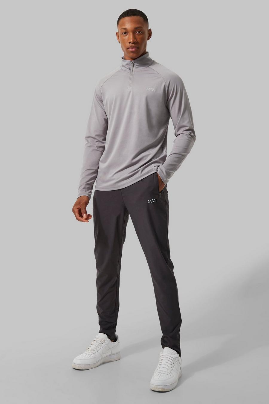 Ash grey Man Active X Andrei Funnel Neck Tracksuit image number 1