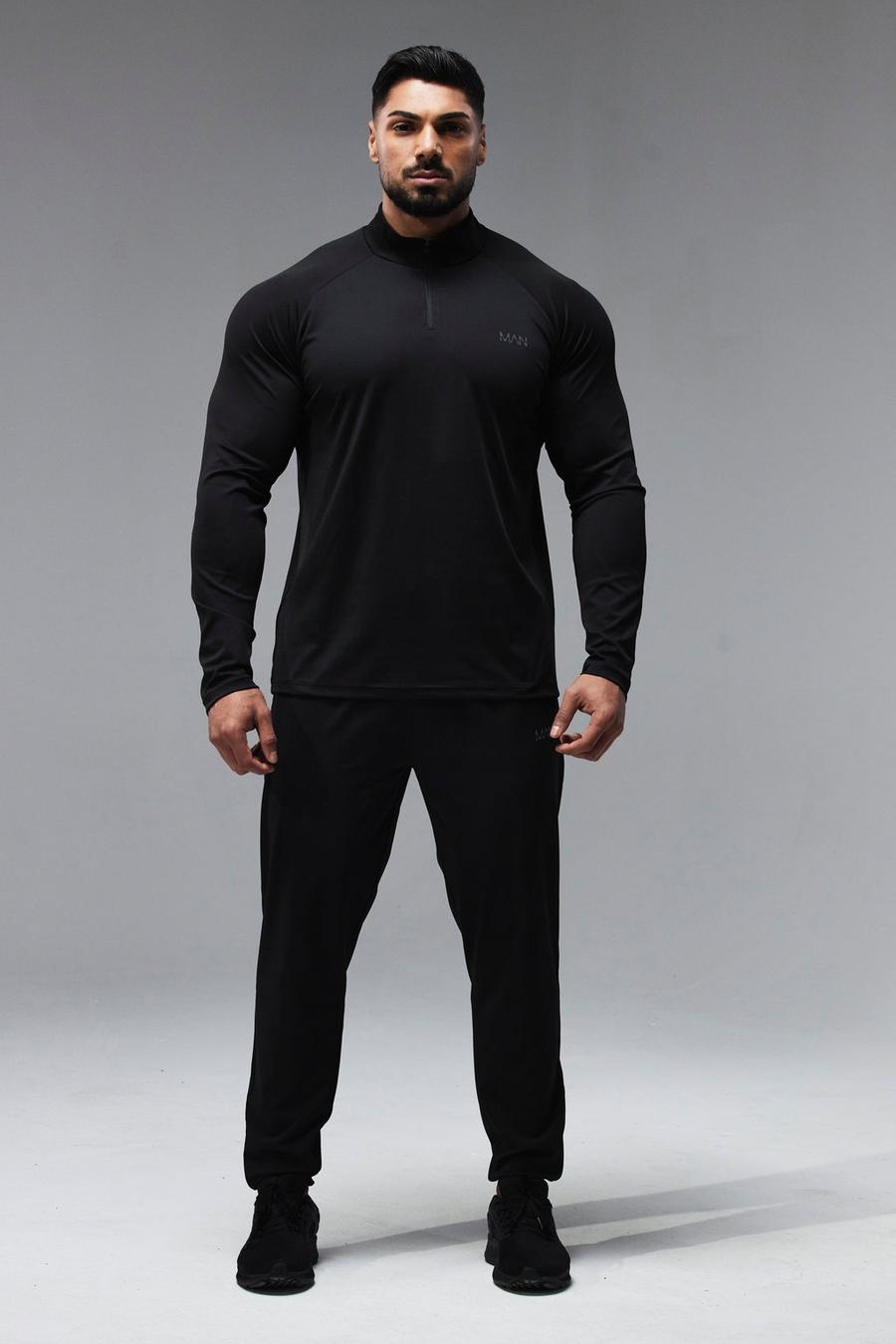 Black negro Man Active X Andrei Funnel Neck Tracksuit image number 1