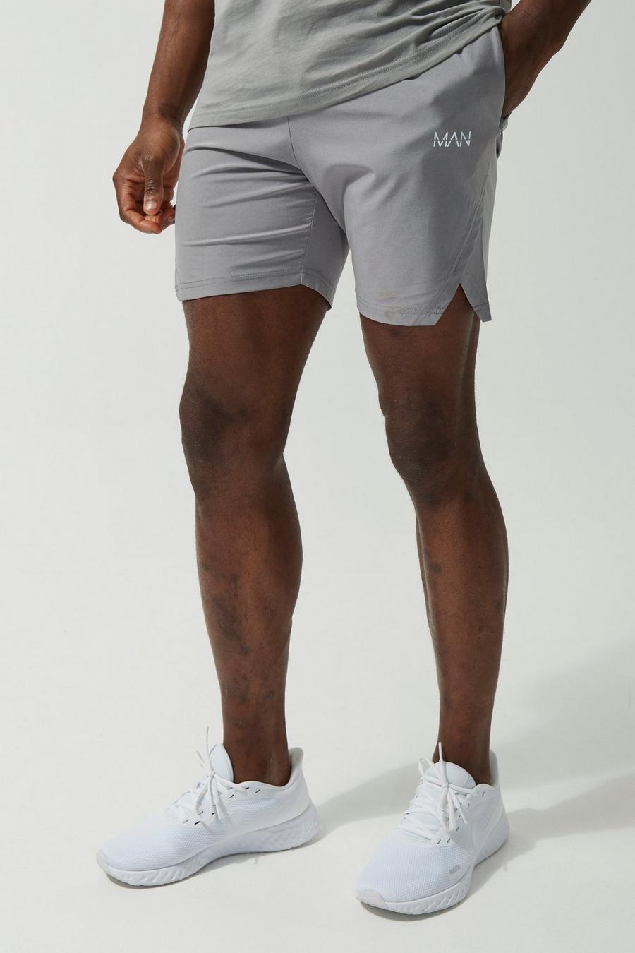 Ash grey Man Active X Andrei Stretch Fitness Shorts image number 1