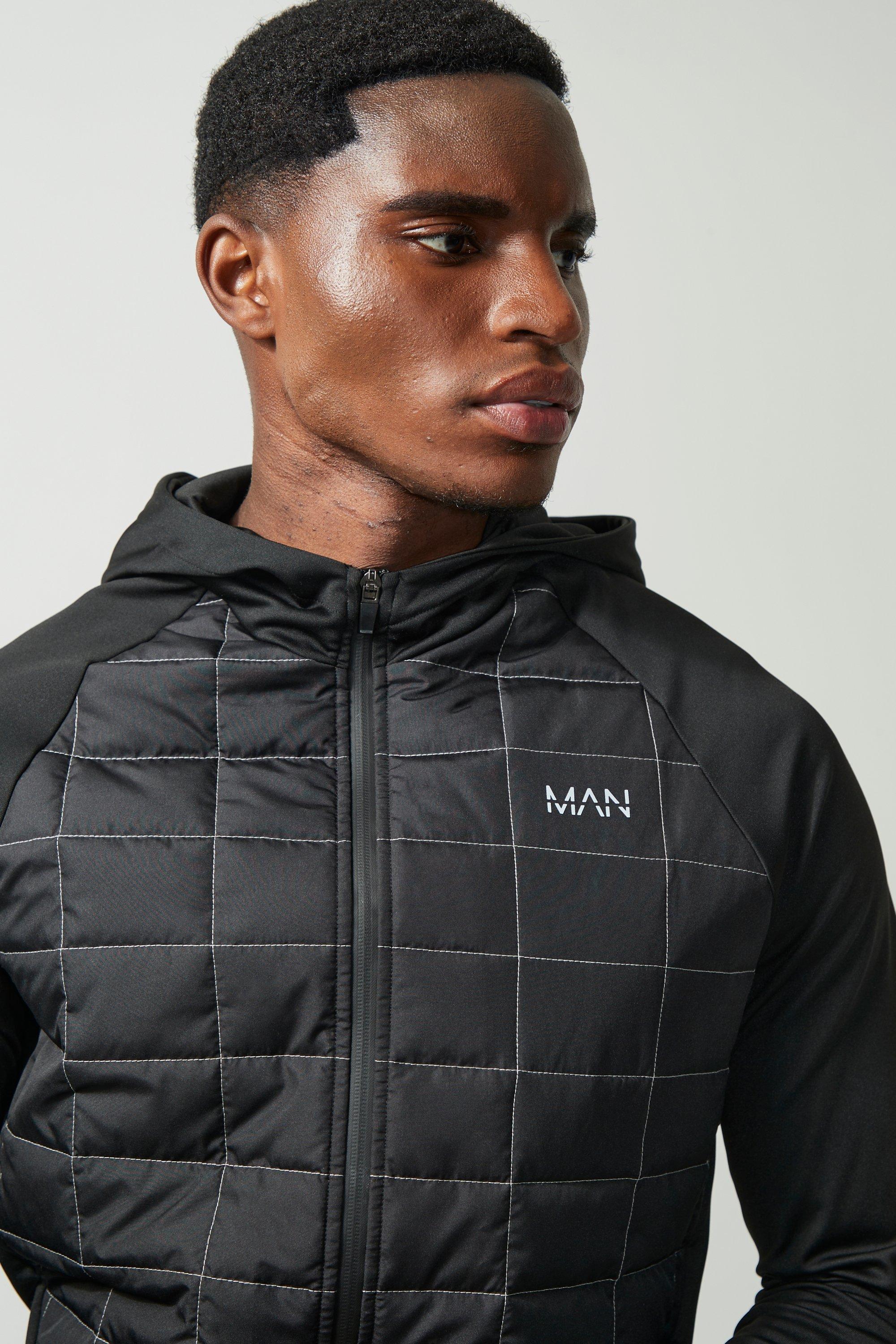 Black hotsell quilted hoodie