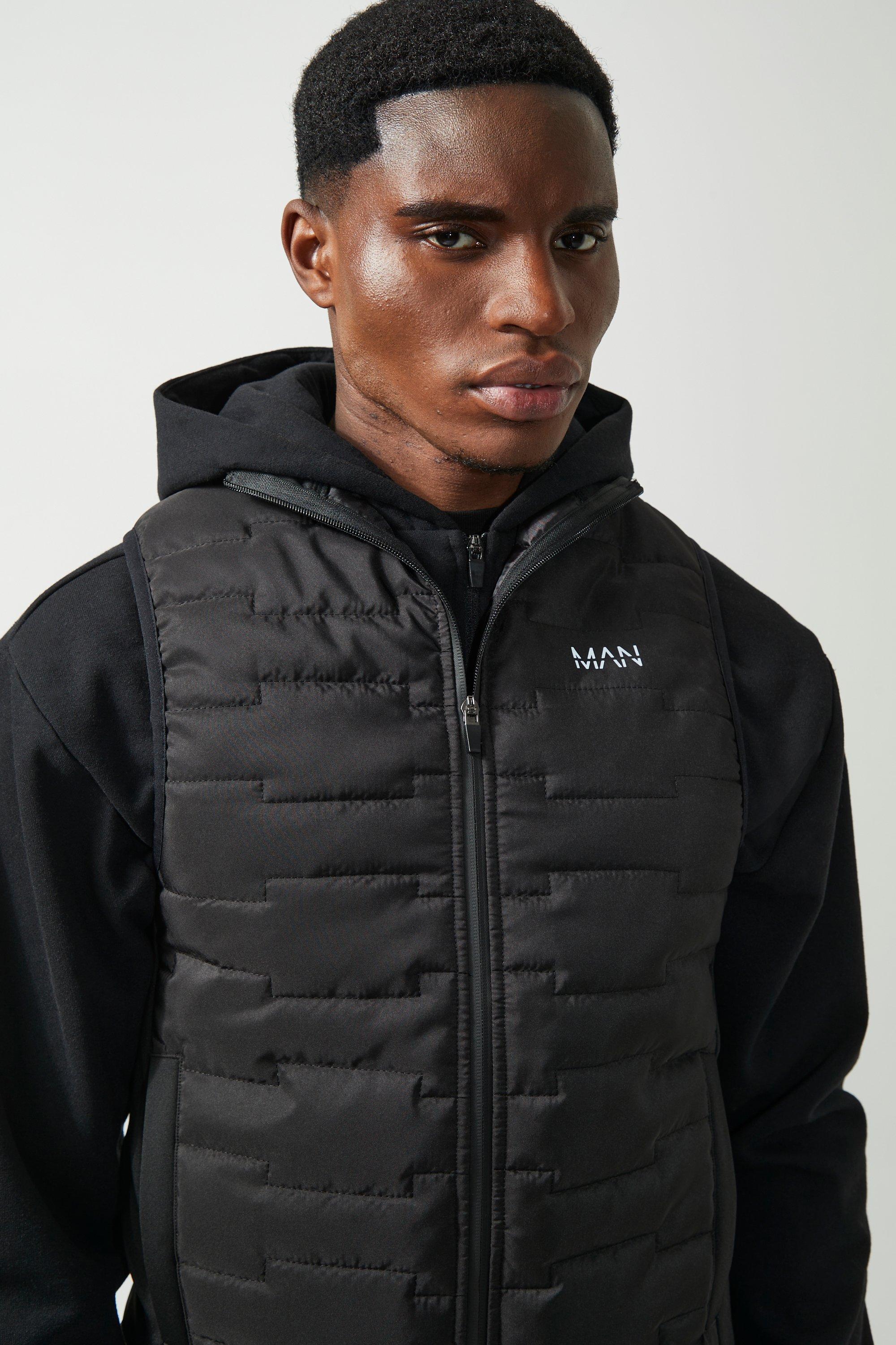 Man Active Geo Block Quilted Body Warmer