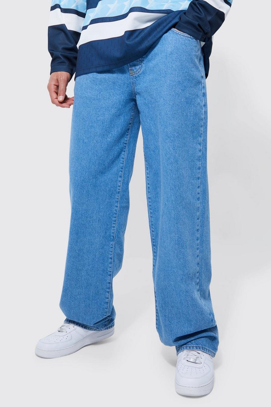Light blue blau Tall Baggy Fit Drawstring Jeans 