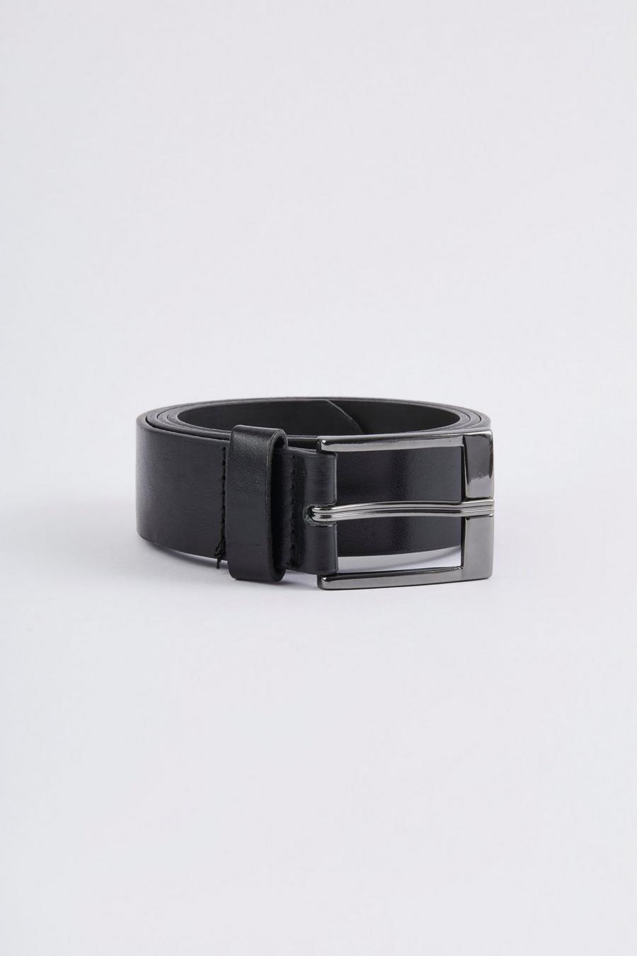 Black Faux Leather Smart Belt