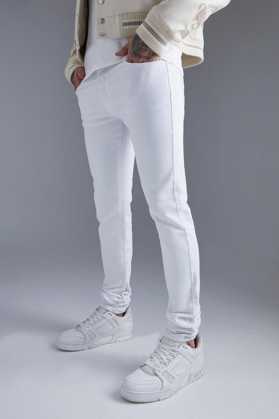 White vit Skinny Stretch Stacked Jeans