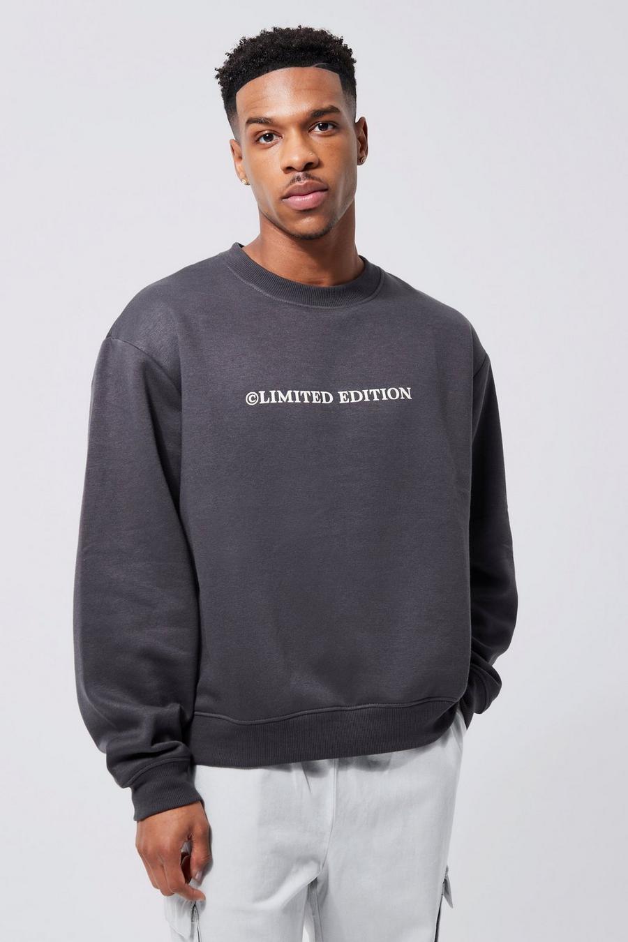 Oversized Boxy Limited Edition Sweatshirt, Dark grey gris
