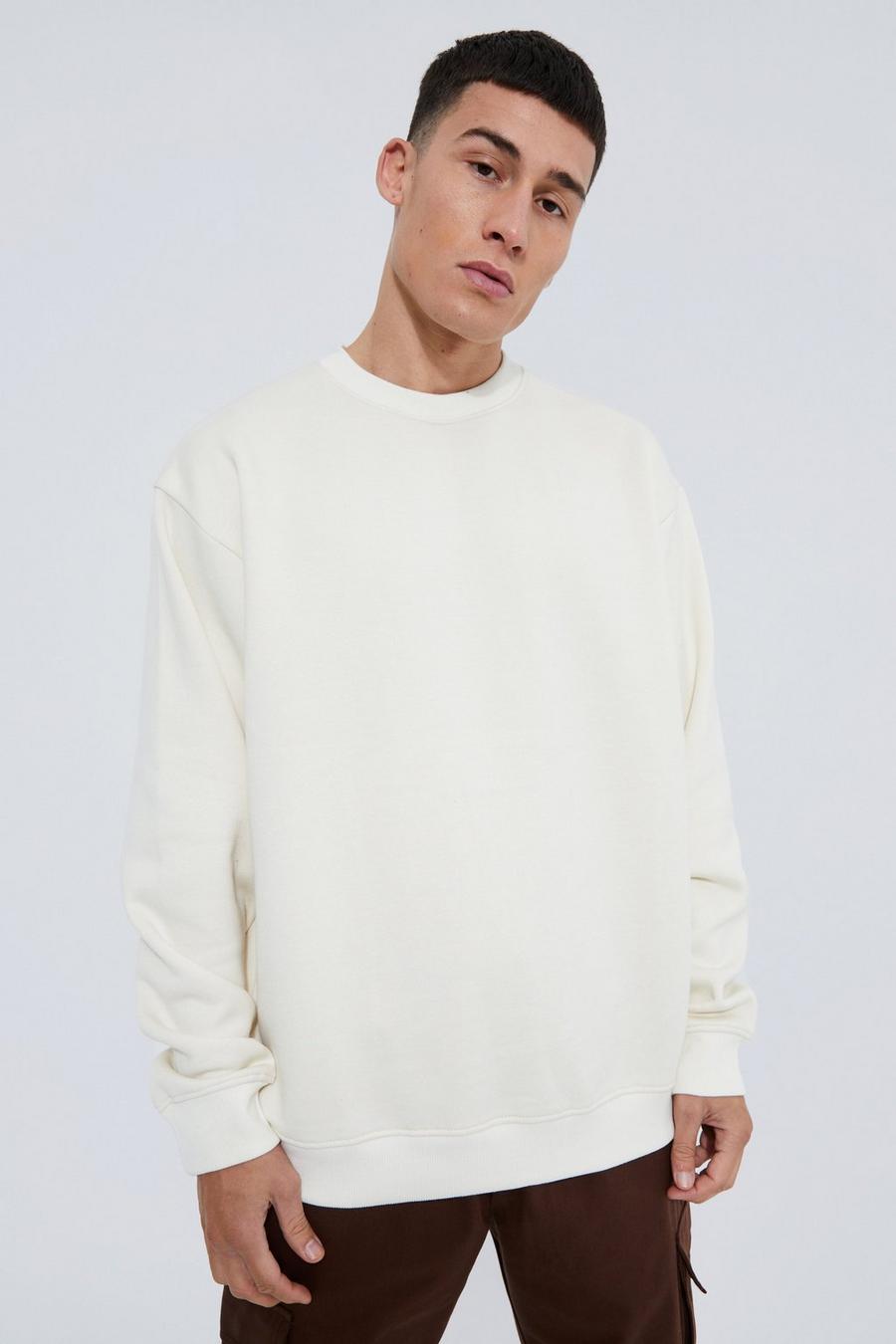 Basic Oversized Sweatshirt, Ecru blanco