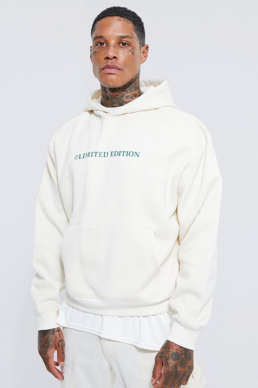 Ecru Oversized Boxy Limited Hoodie image number 1