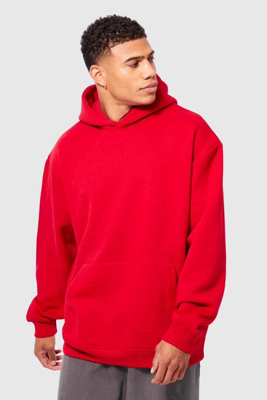 Red Basic Oversized Hoodie image number 1