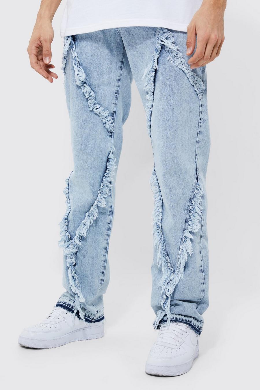 Ice blue Tall Relaxed Fit Distressed Jeans image number 1