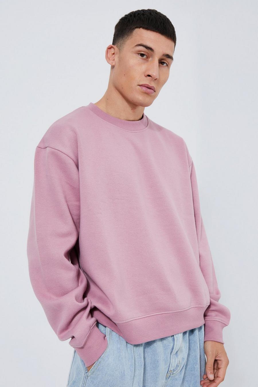 Pink Basic Oversized Boxy Sweatshirt  image number 1