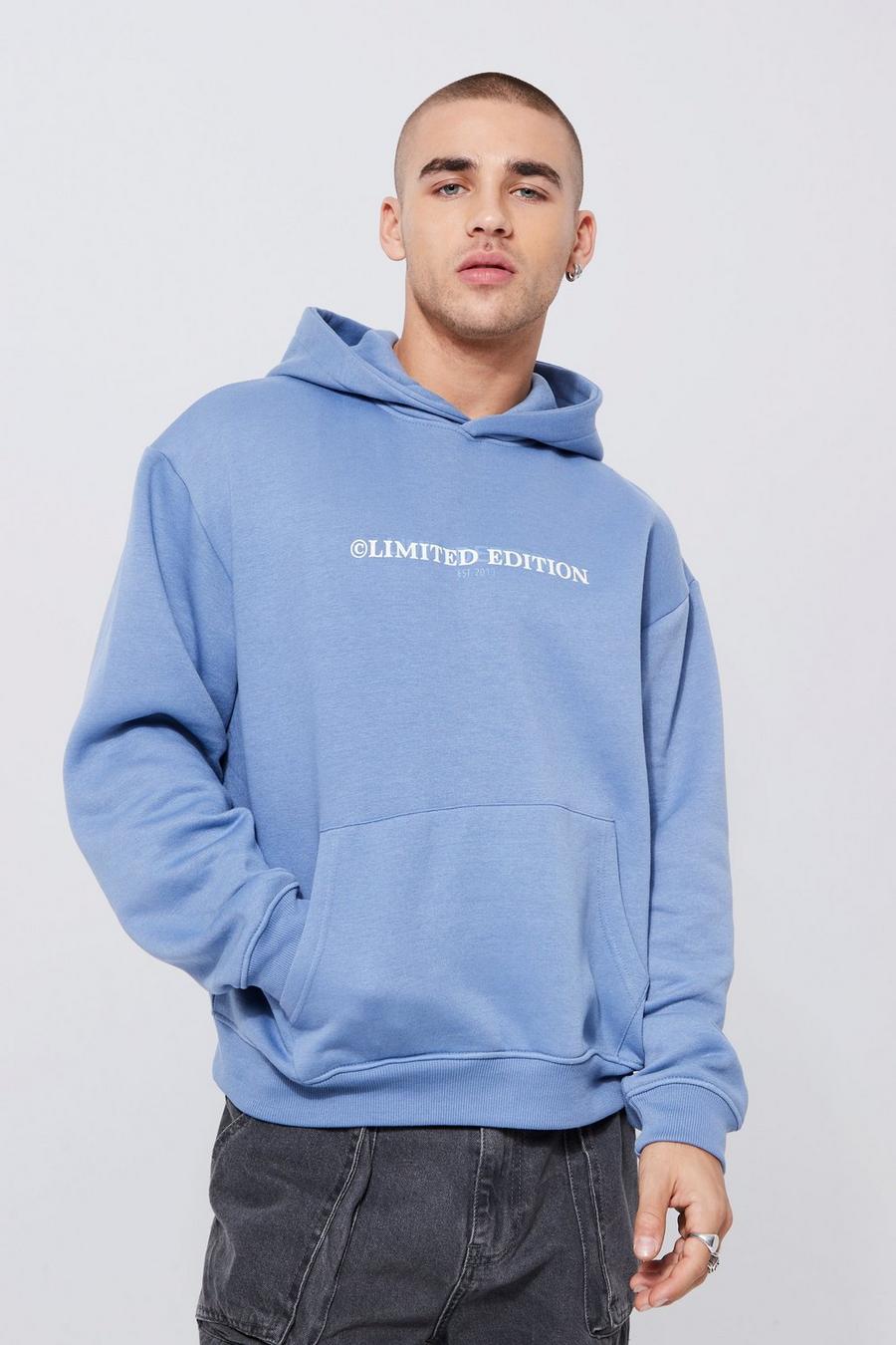 Blue Oversized Boxy Limited Hoodie image number 1