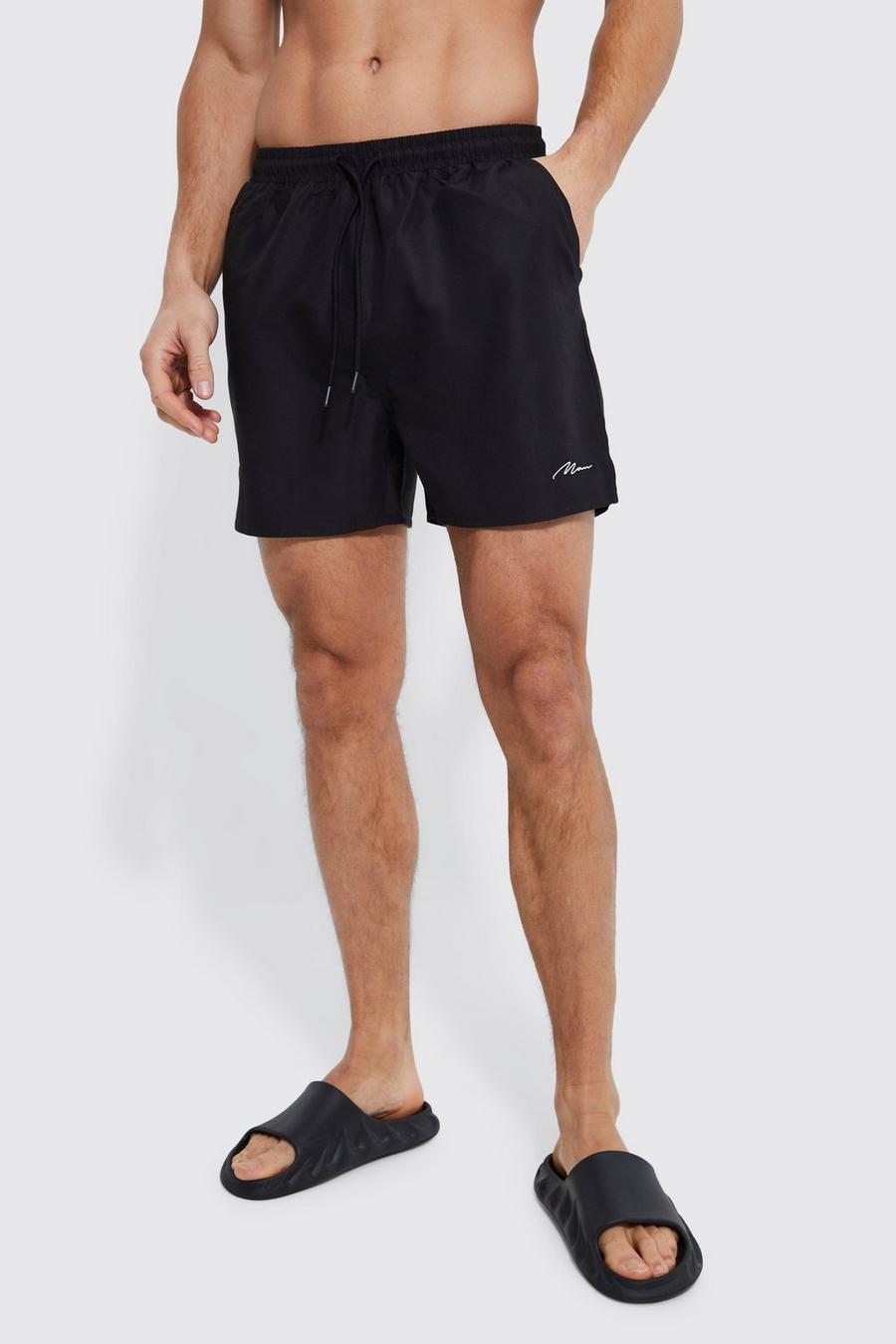 Black schwarz Tall Man Signature Short Length Swim Shorts
