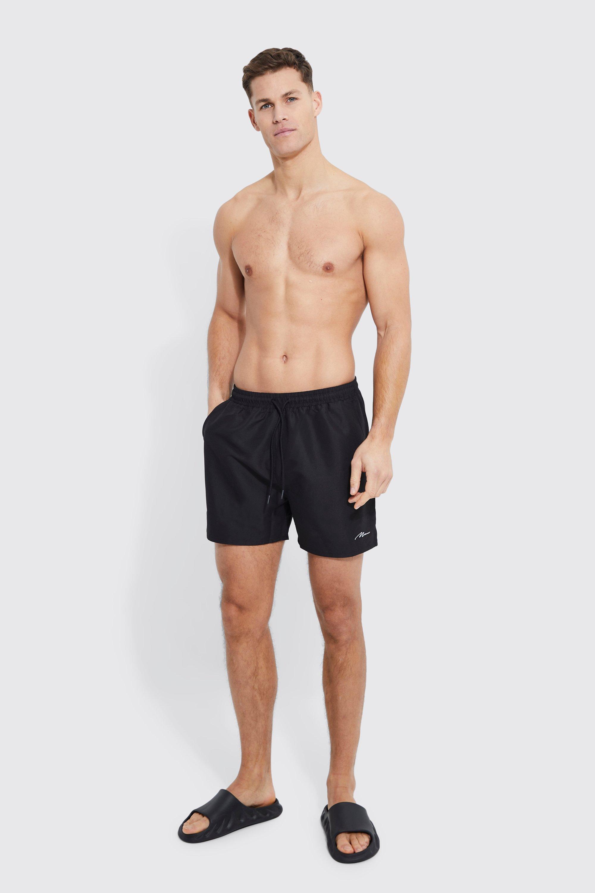 Tall Man Signature Short Length Swim Shorts boohoo