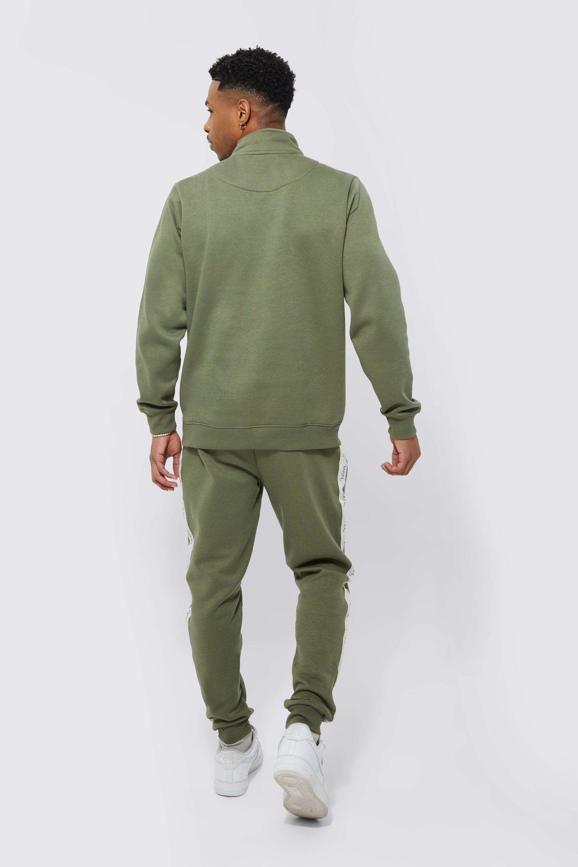 Buy Bench Mens Guttell Tracksuit With Branded Tape Detail Khaki