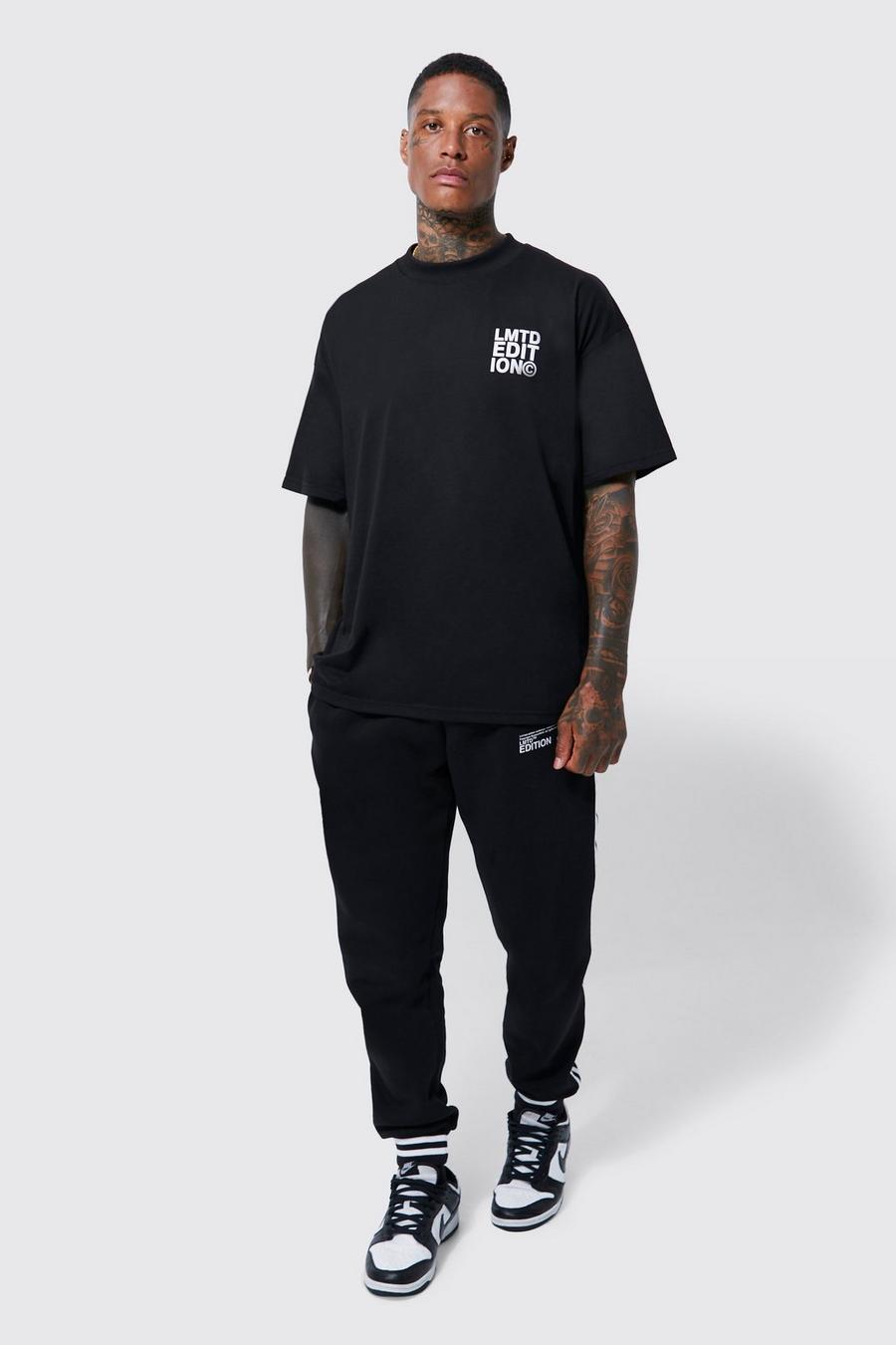 Chándal oversize de camiseta con cinta Lmtd, Black image number 1