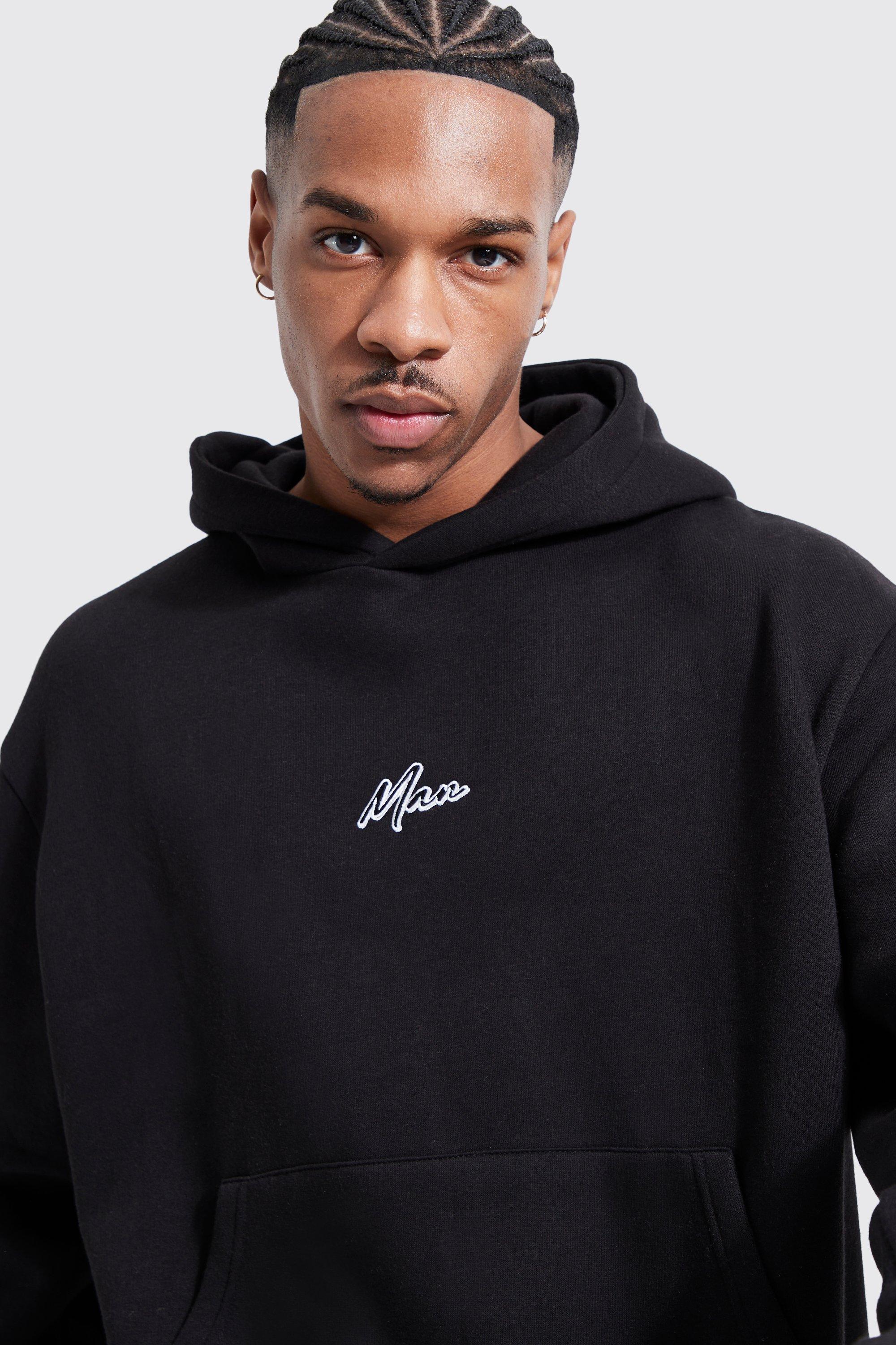 Man Script Wide Leg Hooded Tracksuit