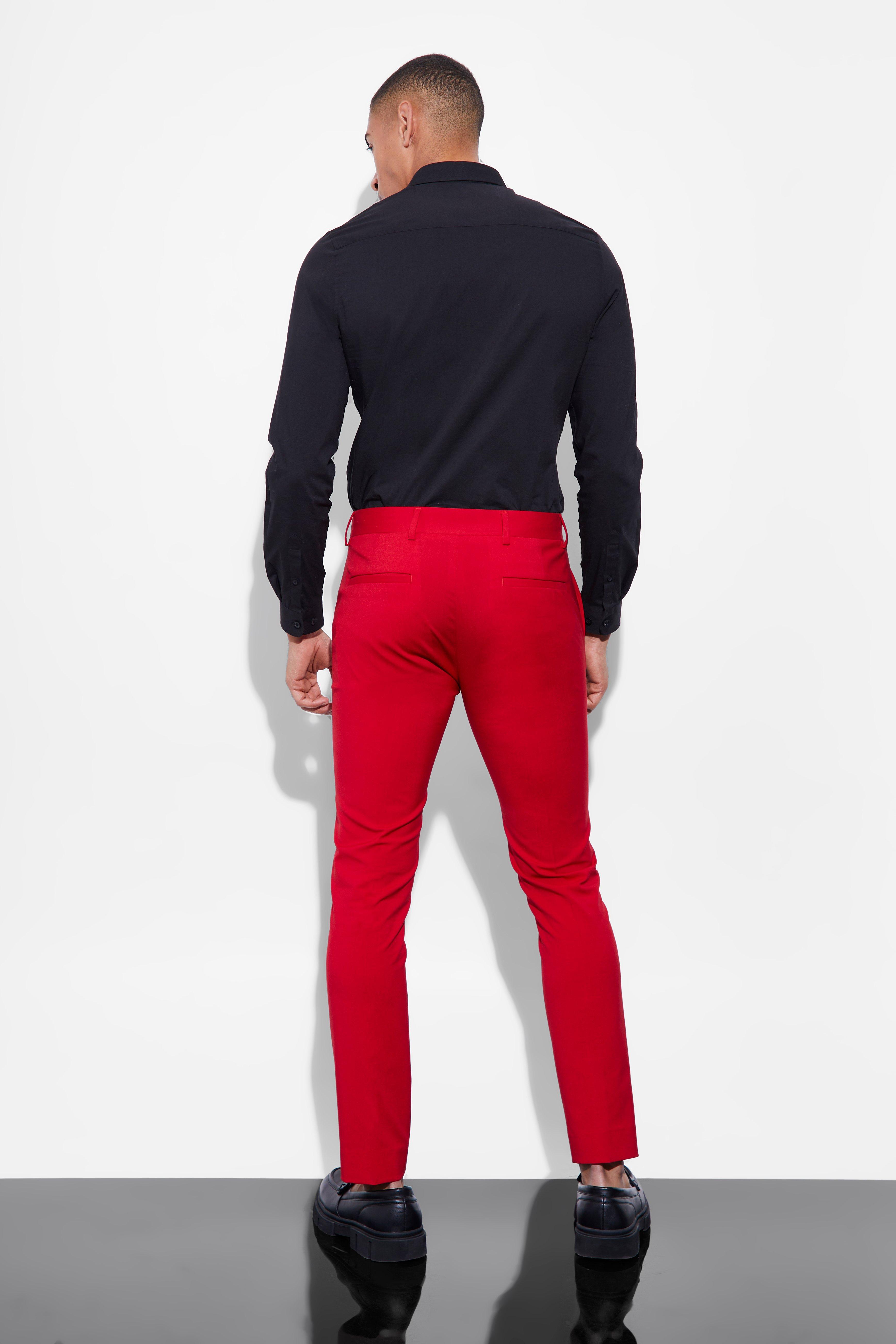 Red hot sale tight trousers