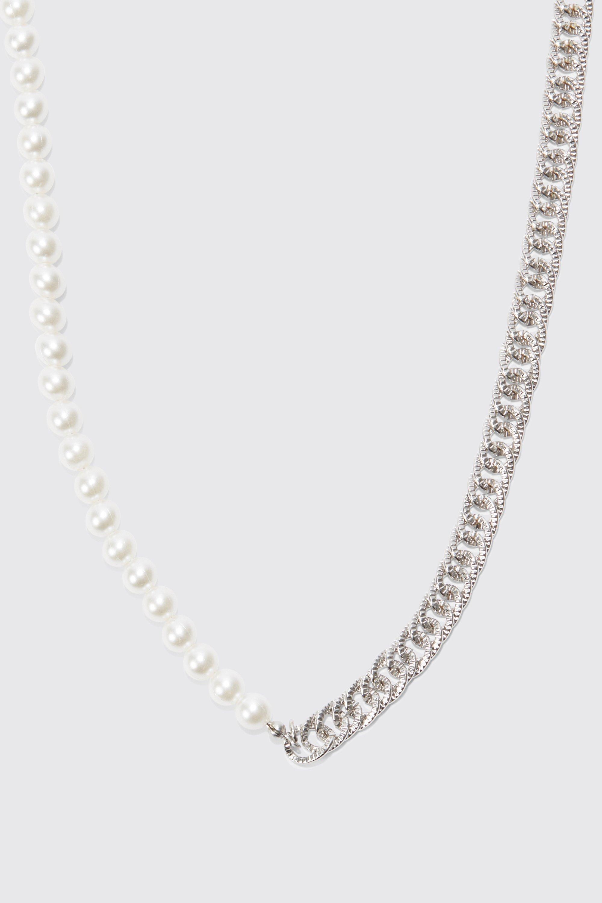 Collier perlé à chaîne épaisse