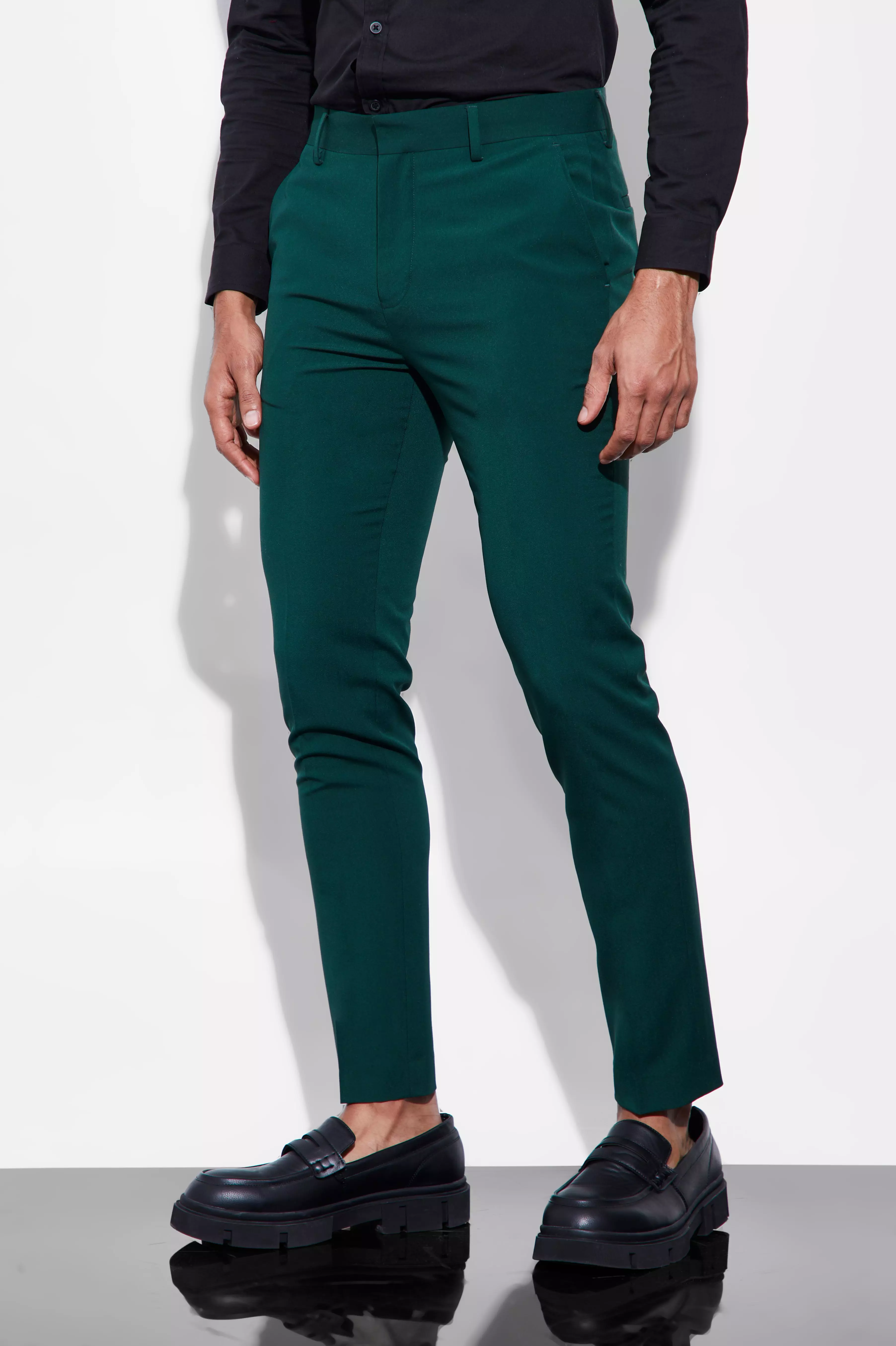 Green formal hot sale trousers mens