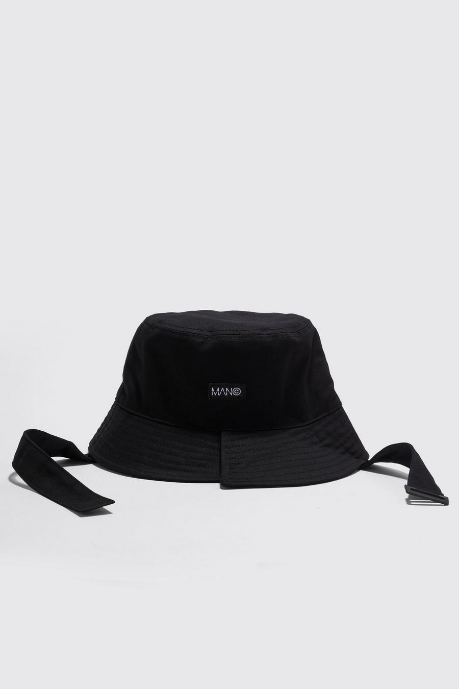 Black noir Stepped Hem Bucket Hat