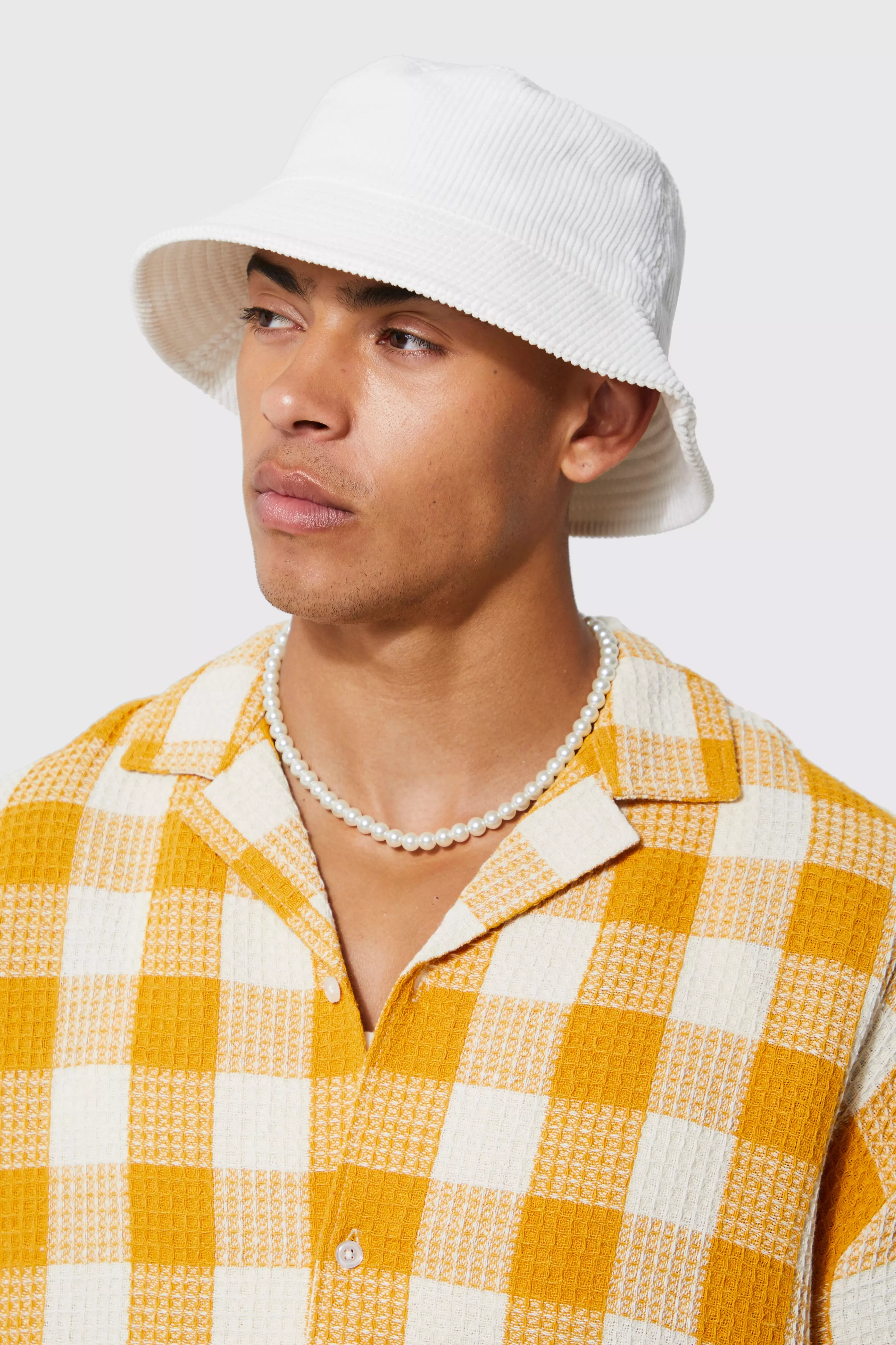 White Cord Bucket Hat alternative image