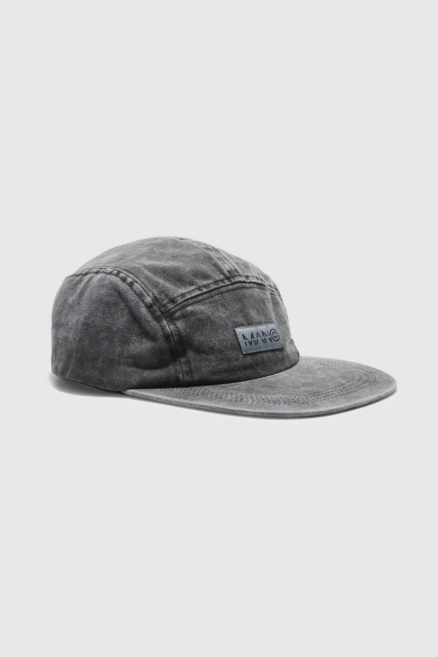 Charcoal grey Washed 5 Panel Cap