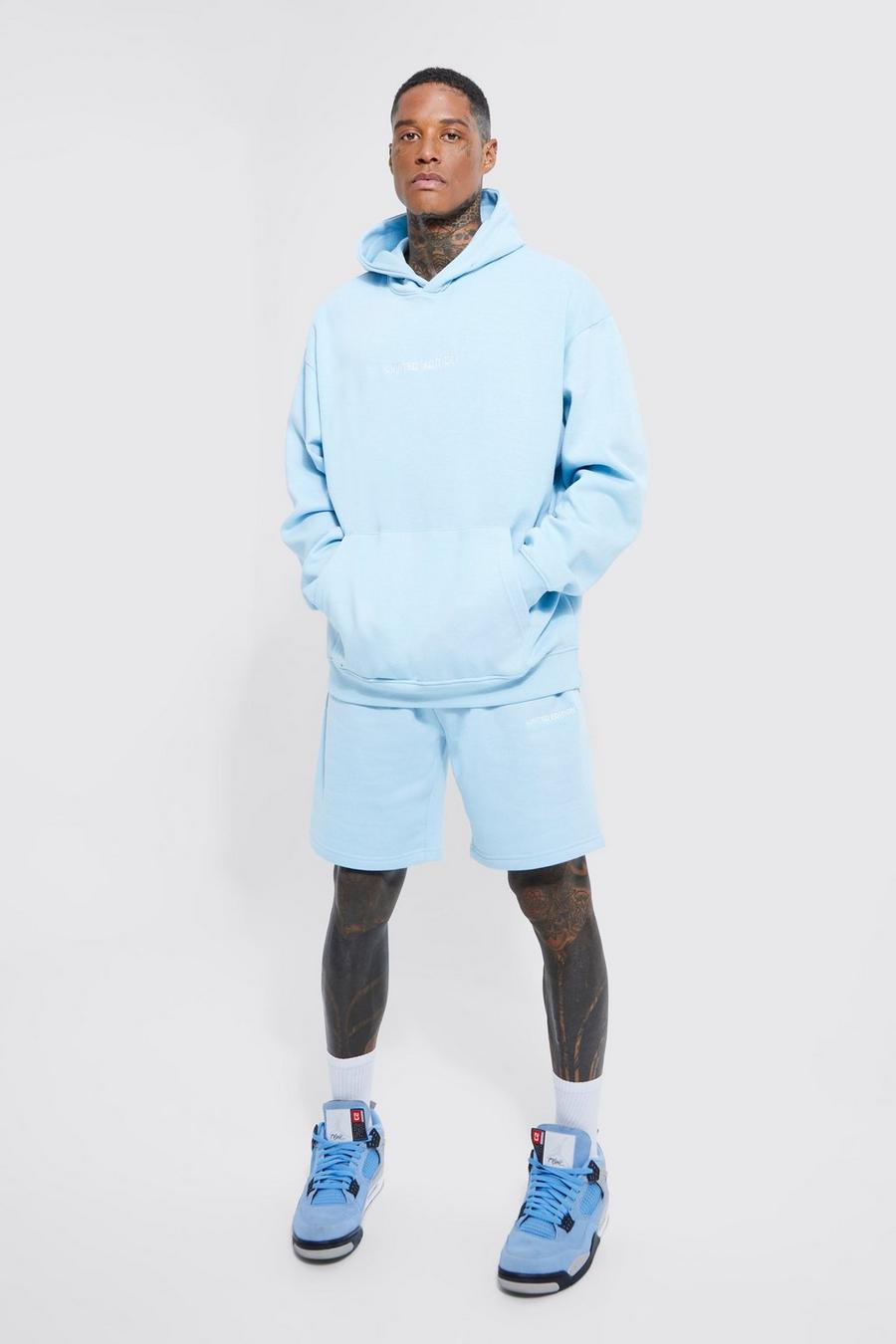 Light blue Oversized hoodie och shorts image number 1