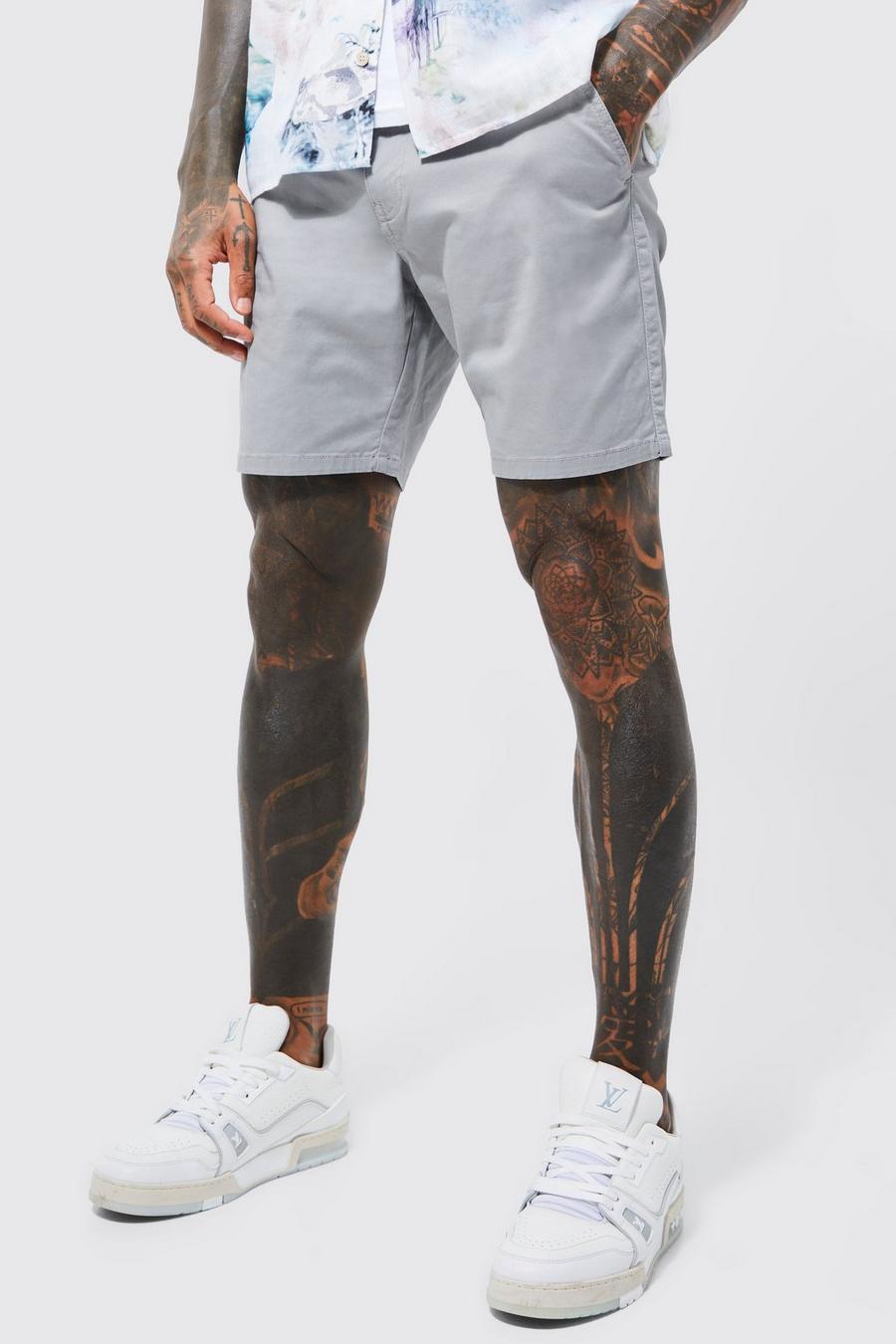 Short chino stretch, Charcoal image number 1