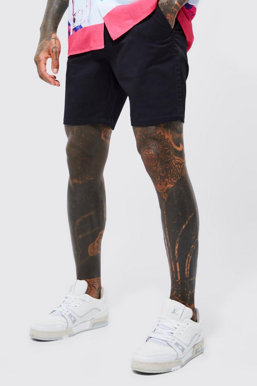 Short chino stretch, Black image number 1
